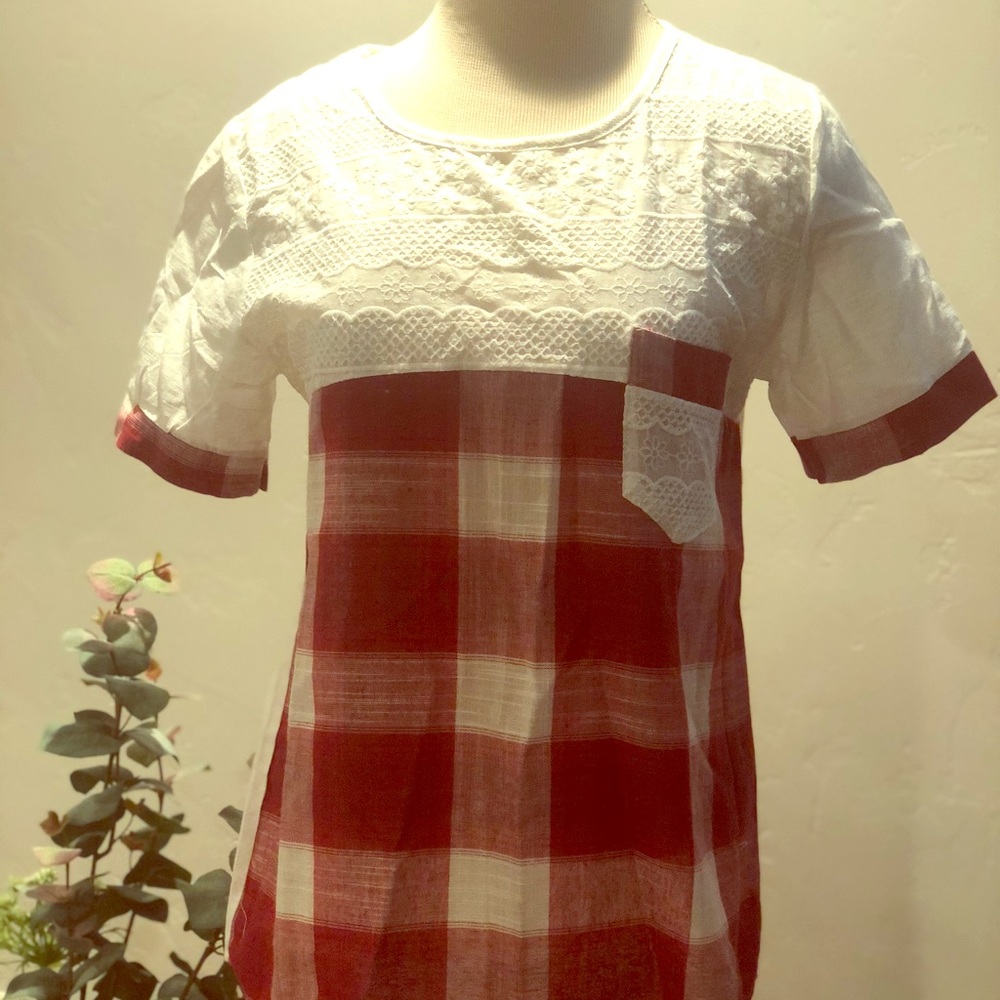 Studio West Apparel checked babydoll shirt
